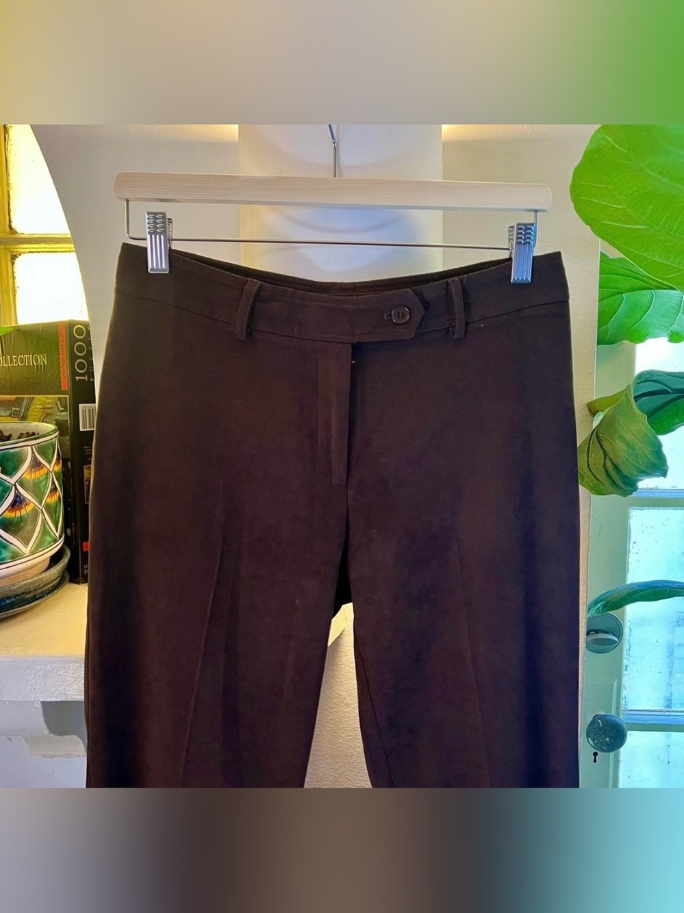BCBG Brown Faux Suede Pants